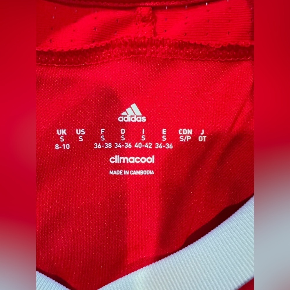 Adidas Kids Red Soccer jersey Climacool Small EUC - Picture 5 of 7